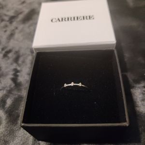 Sterling Silver Diamond Station Ring - 0.03 ctw CARRIERE JEWELRY